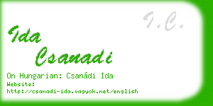 ida csanadi business card